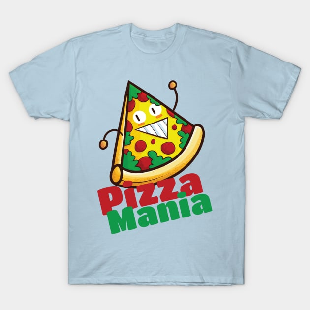 Pizza Mania T-Shirt by Jocularity Art